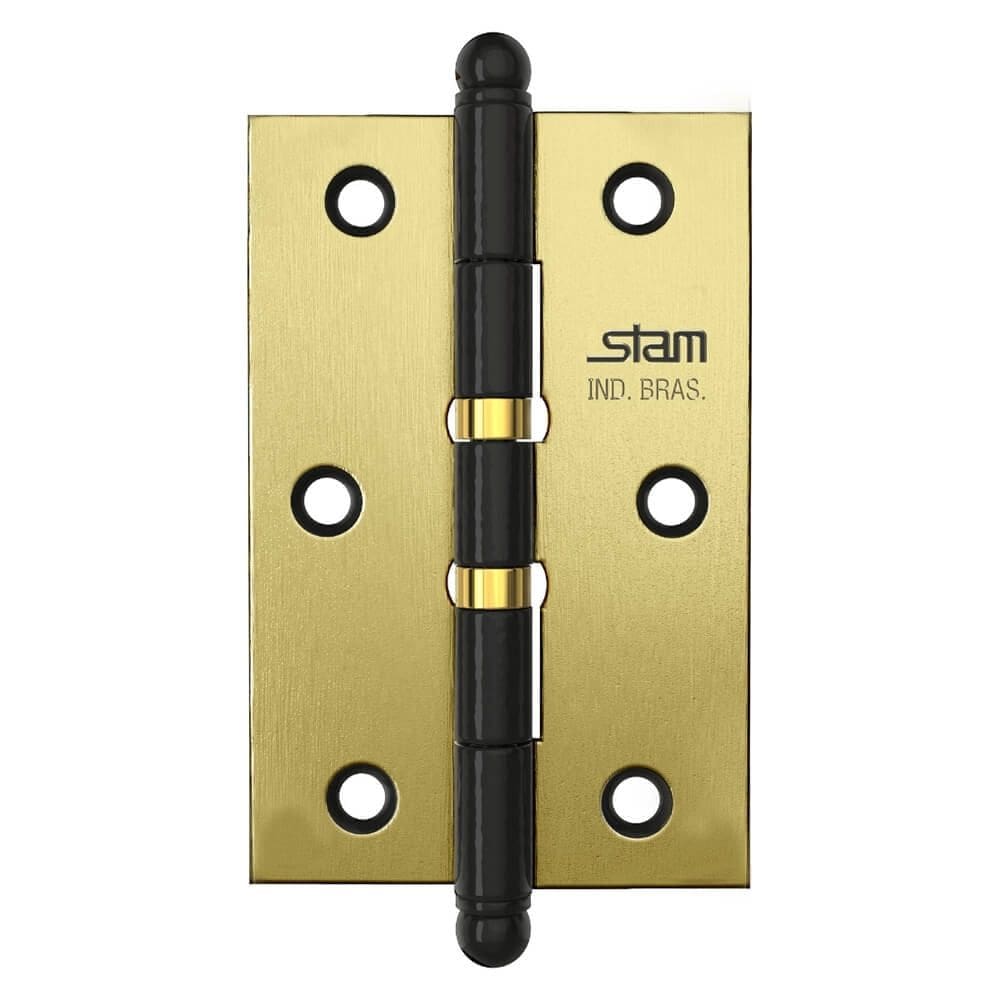Dobradiça Pino e Bola 3.1/2” x 2.5/16” x 1,7mm Oxidado com 2 Anéis - 42021 - STAM