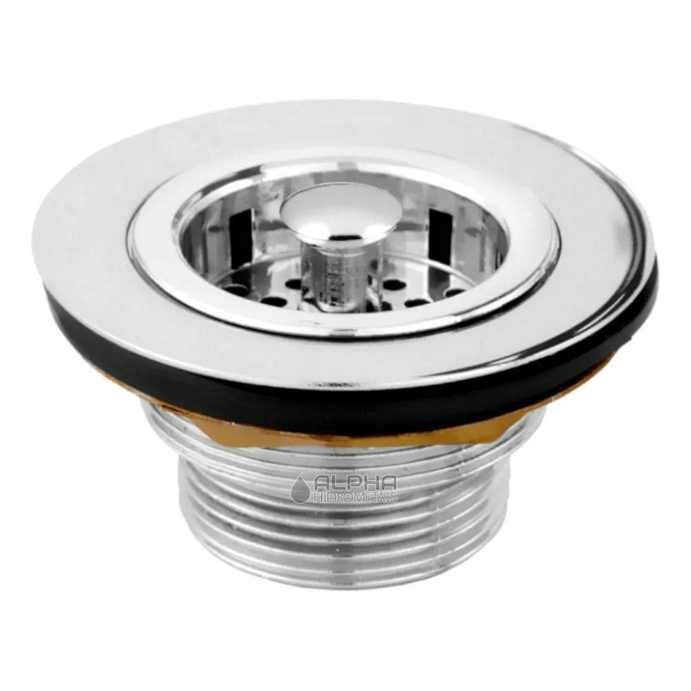 2X Válvula Pia Cozinha Americana Escoamento 3.1/2 Metal º Ac