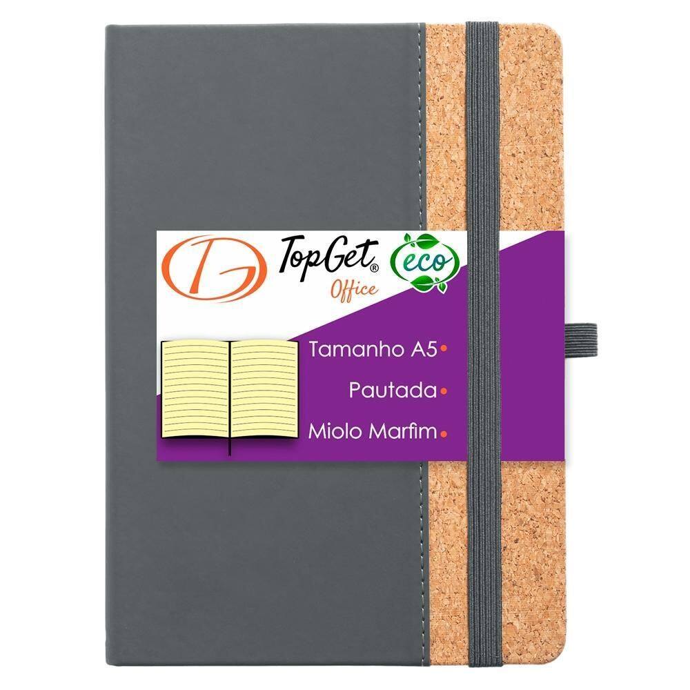 Caderneta Eco Line 14X21Cm 96 Fls Pautadas - Cinza