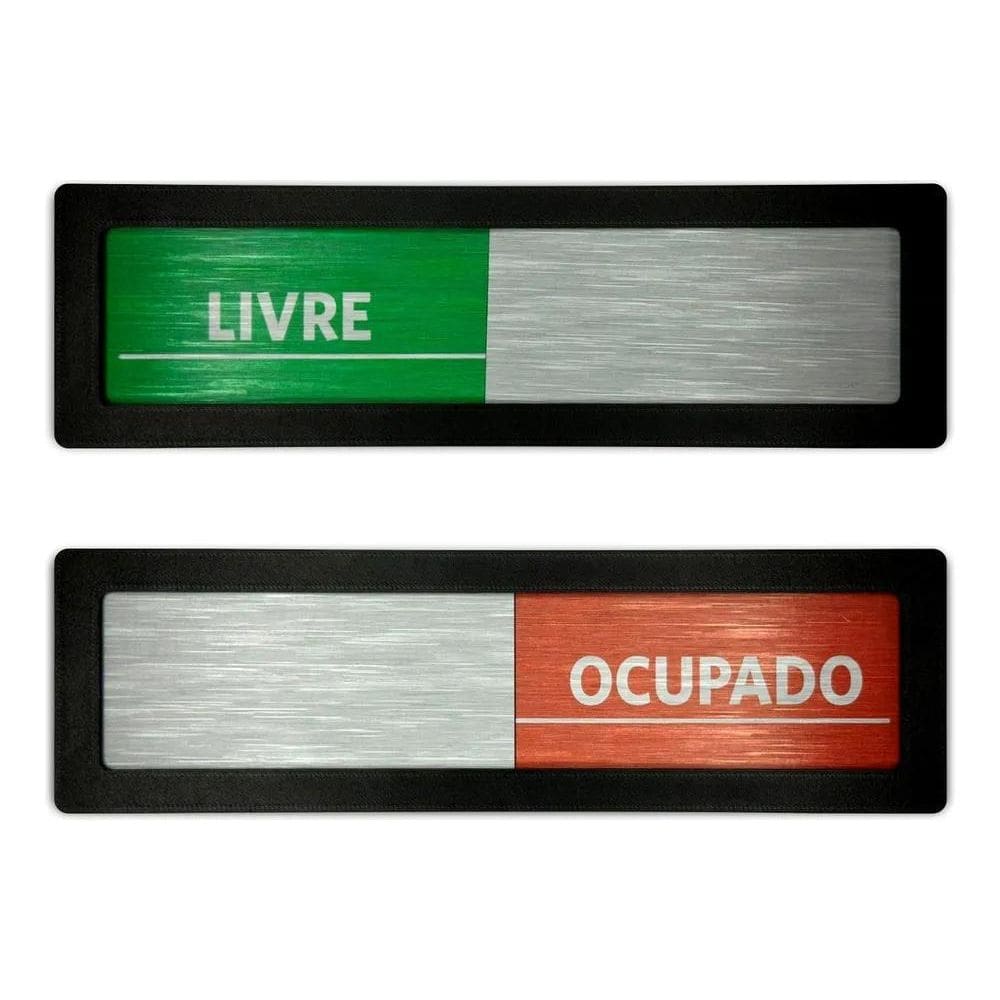 2X Placa Porta Livre Ocupado Sala Reunião Consultório 6X20Cm