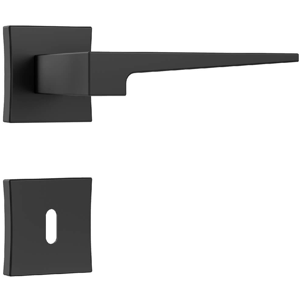 Fechadura Classic Polaris 3200 com Roseta Quadrada para Interior Black - 40752 - STAM