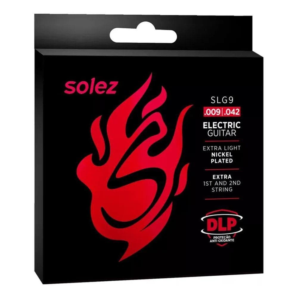 2X Encordoamento Para Guitarra Solez 09 042 Slg9 Nickel Plat