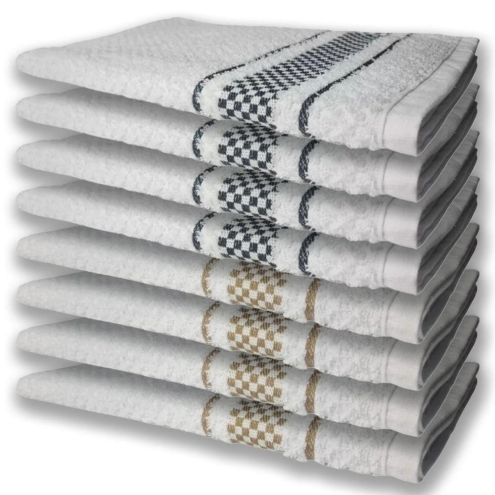 8 Panos De Prato Atoalhado Felpudo Premium 4 Preto 4 Marrom