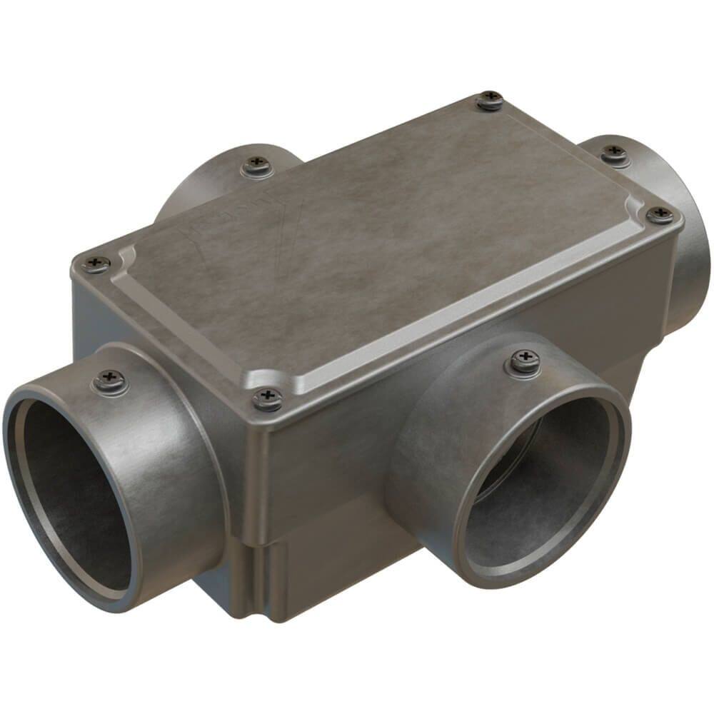 Caixa de Derivação Fixa Conduletzel sem Pintura Tipo X de 1.1/2”” com Tampa - E012100065 - WETZEL