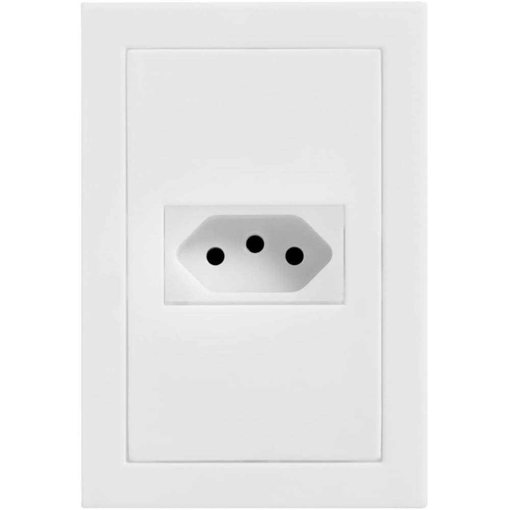 1 Tomada Universal 2P+T 10A com Placa 4x2 Branca - EK-30000/25 - EKRON