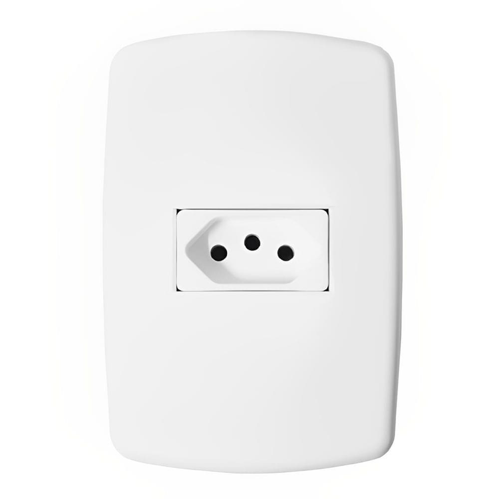 Tomada Universal 2P+T 10A com Placa - DC-8100/25 - DICOMPEL