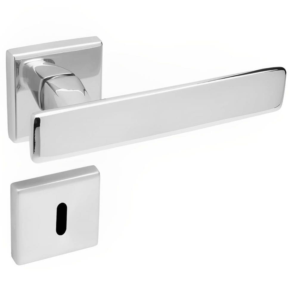 Conjunto de Fechadura 751 em Zamac Interna ST2-55 Roseta 333 de Inox Cromado - 47062008-8 - LA Fonte
