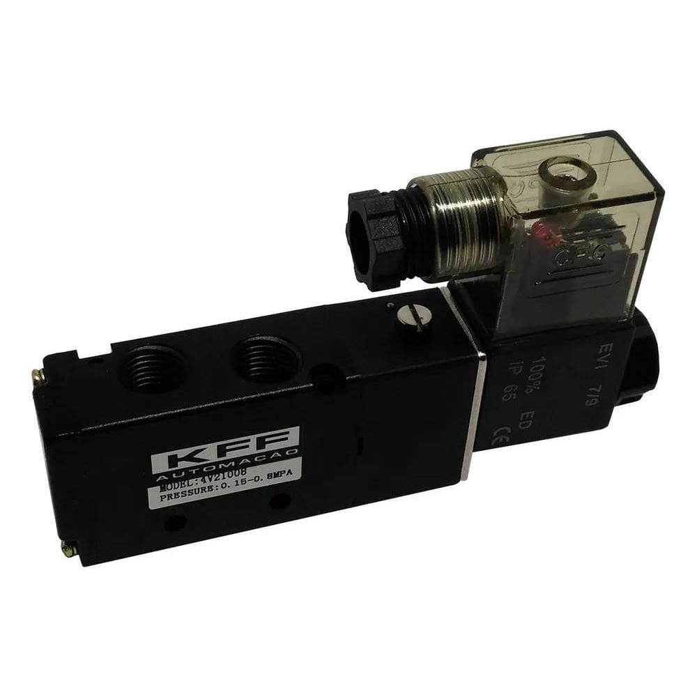 Válvula Solenóide/Mola 5/2 Vias 1/4 Pneumática Ar Comprimido