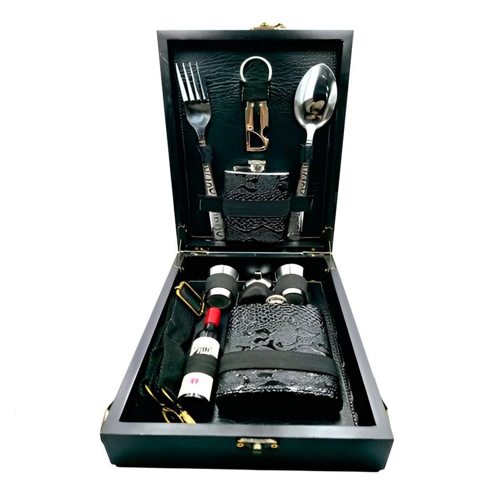 Kit Cantil Camping Com Utensílios E Maleta Portátil 13 Peças