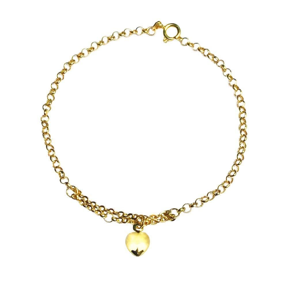 Pulseira Com Berloque Coração Em Ouro 18K