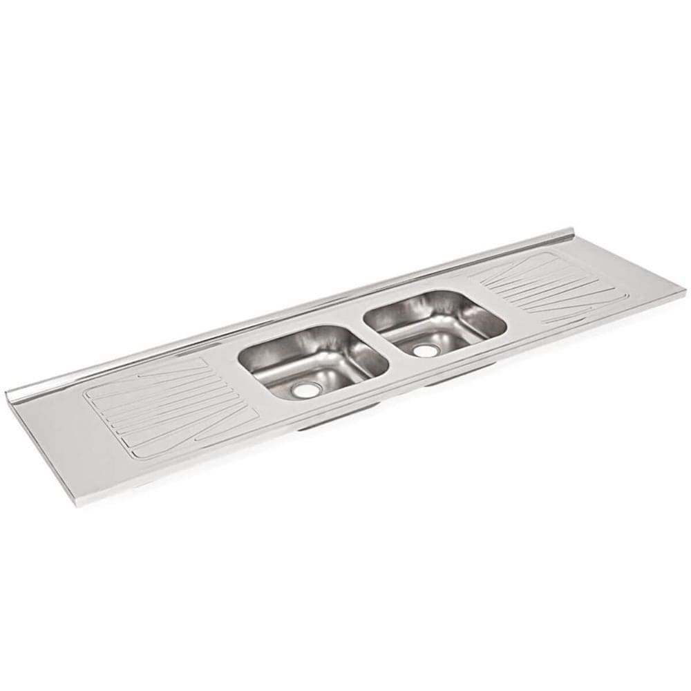 Pia de Cozinha Inox Cuba Dupla 200 x 52cm - FABPIA01180101 - FABRINOX