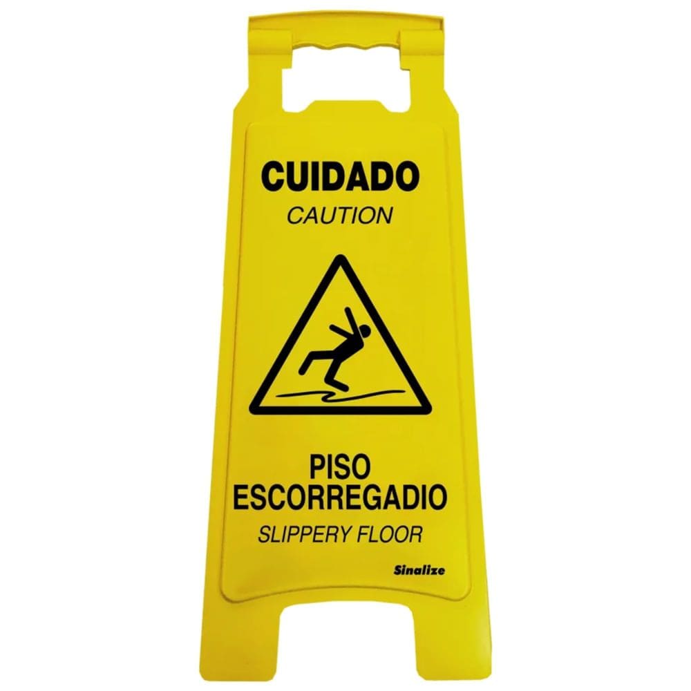 Cavalete Amarelo 27x65cm Cuidado - Piso Escorregadio - 700AN - SINALIZE