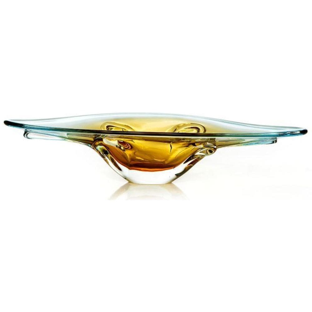 Centro De Mesa Cristal Murano Azul E Âmbar São Marcos 72Cm