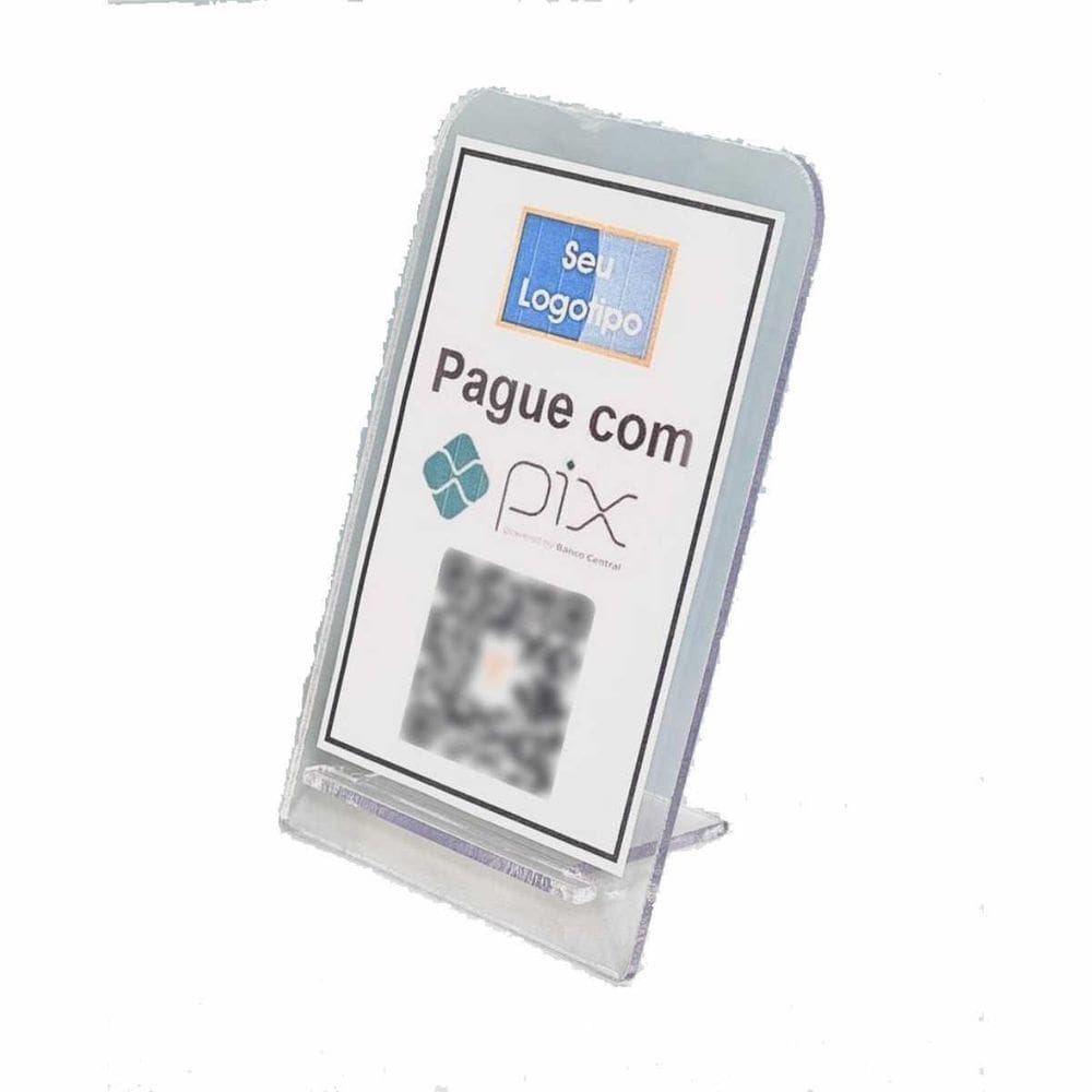 Expositor Display A6 Encaixe Mesa Balcão Avisos Pix Qr Code