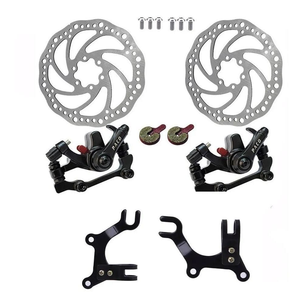 2X Kit Freio A Disco 160Mm Bike Com Adaptador De Pinça Paco