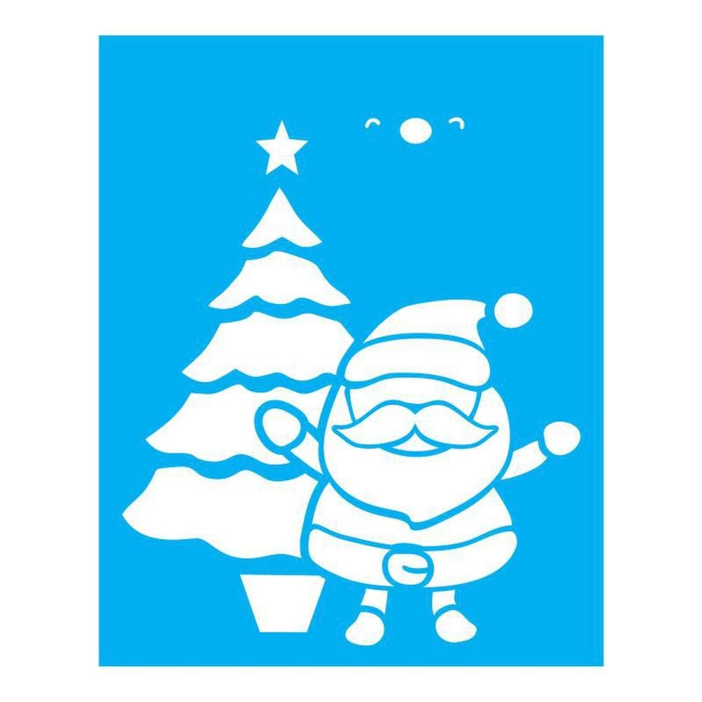 Stencil Tamako Árvore Natal Papai Noel - 20X25 - Ref 1139