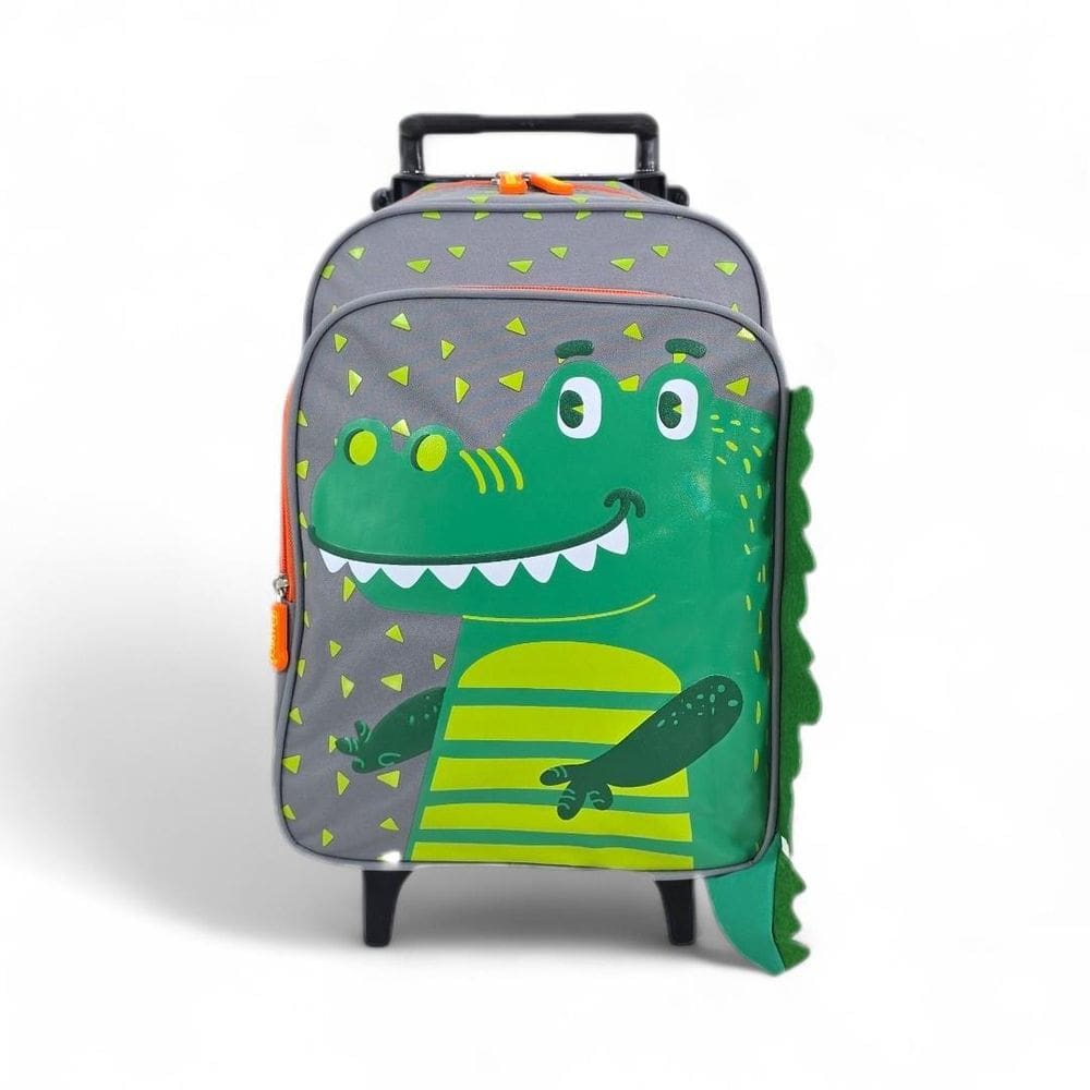 Mochila Escolar Passeio Rodinha Bichinho Animais Crocodilo