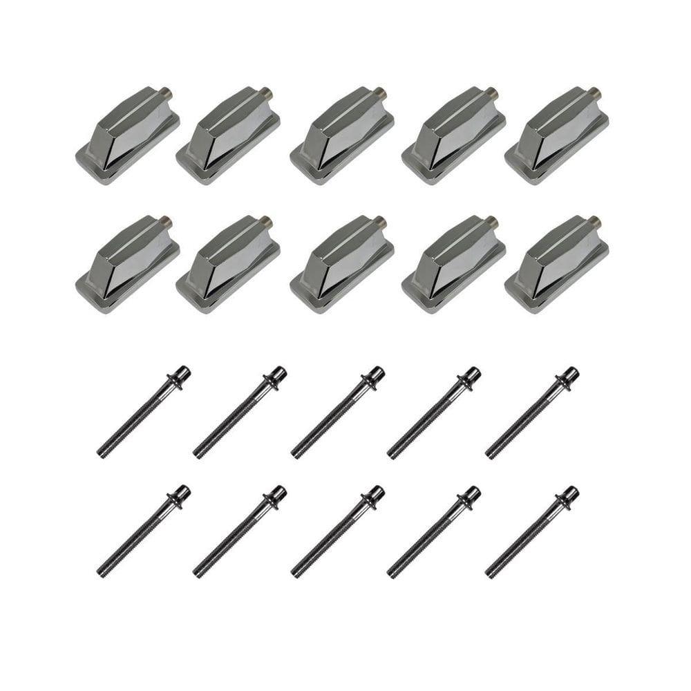 Kit 10 Canoas Tom Caixa Cromo 19.07 + 10 Parafusos 51X6Mm M6