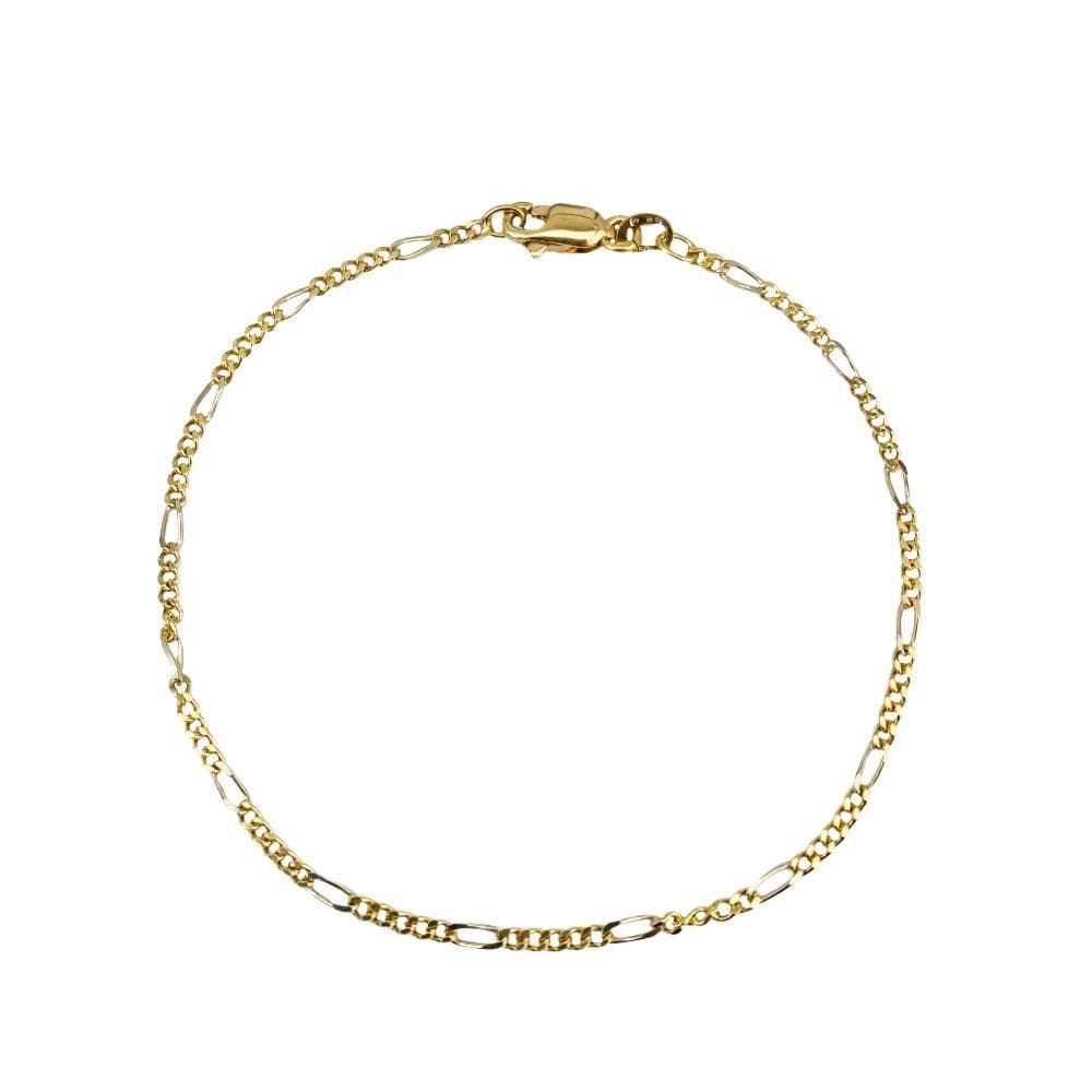 Pulseira Figaro Ouro 18K 20cm 1mm x 2mm