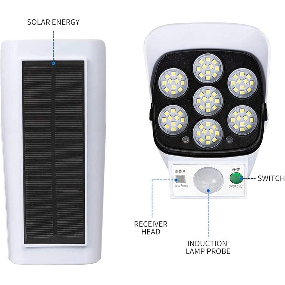 Kit 2 Super Luminárias Solar Sensor Presença 42 Super Leds