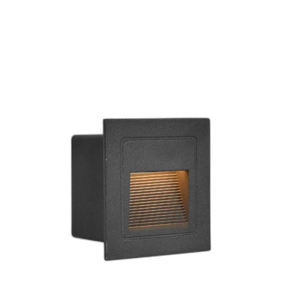 Balizador Parede Externo Embutido Preto Quadrado Led Lup51