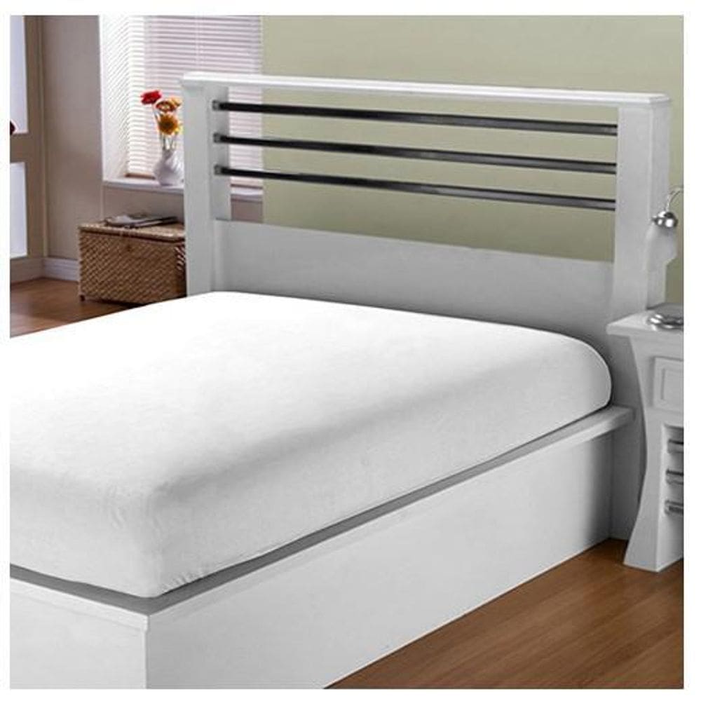 Kit 2 Lençol Cama Queen Branco Com Elástico Algodão 150 Fios