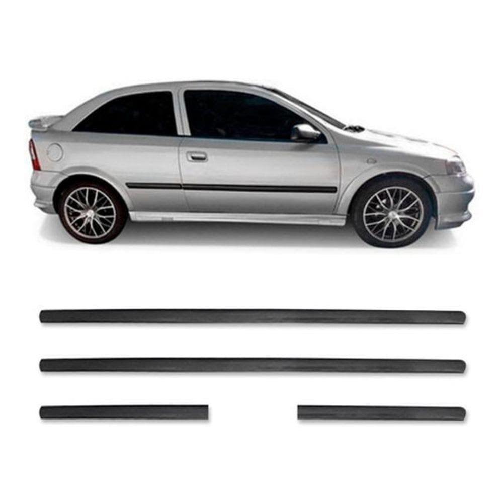 Jogo Friso Lateral Astra 2Pts 1998 A 2002 Hatch 4Pcs Preto