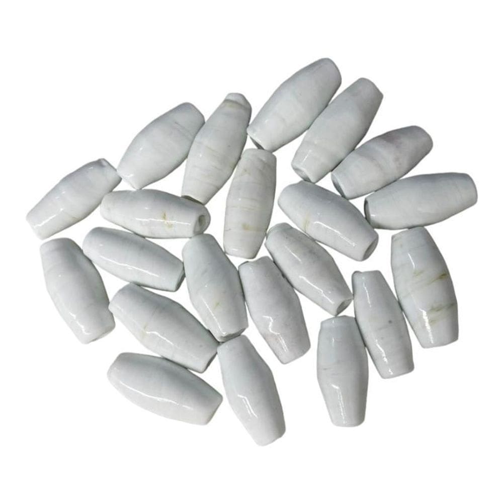 Kit 7 Firmas Azeitona 35X15Mm Branca Leitosa Murano Guias
