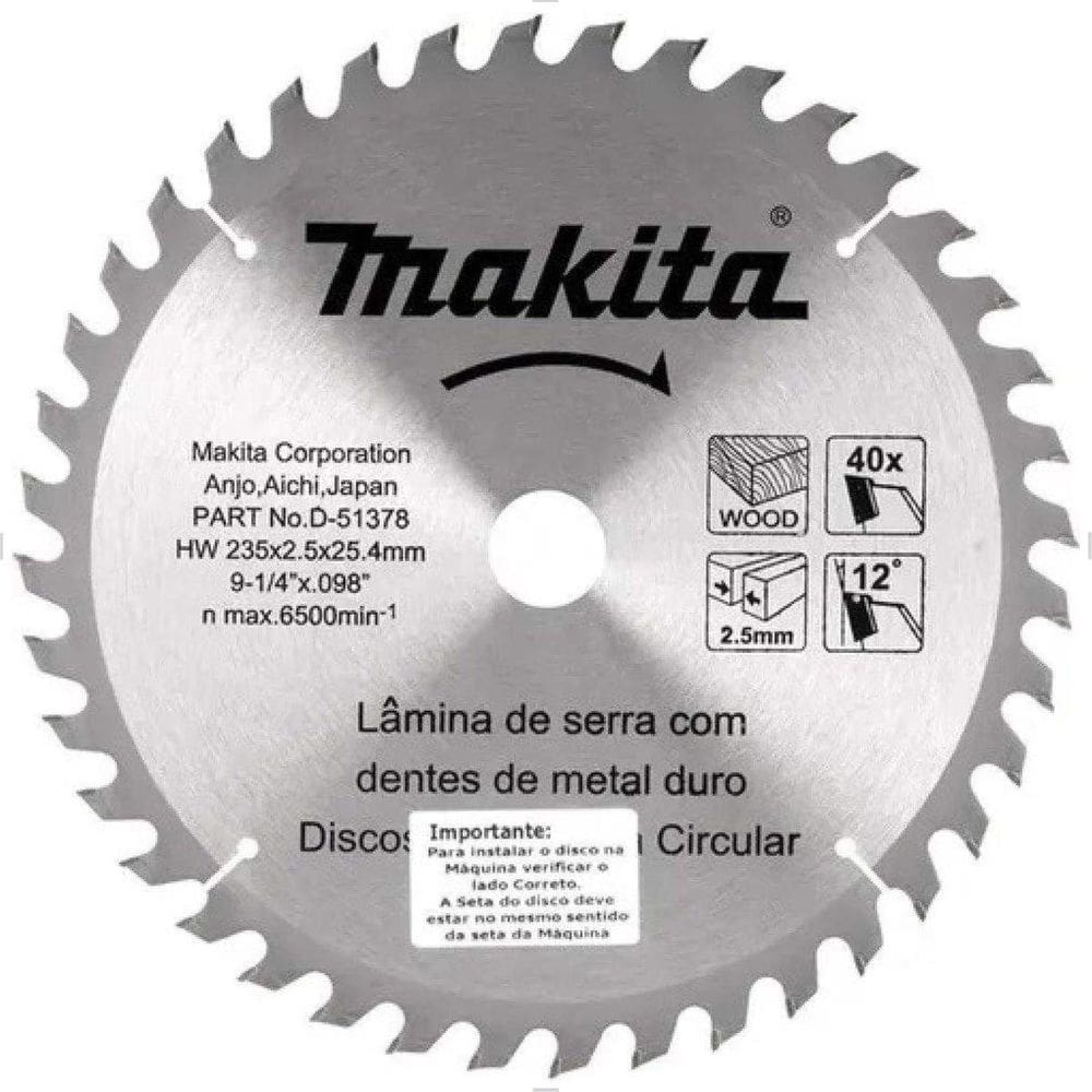 Disco De Serra M-Force 235 X 25Mm 40 Dentes Makita