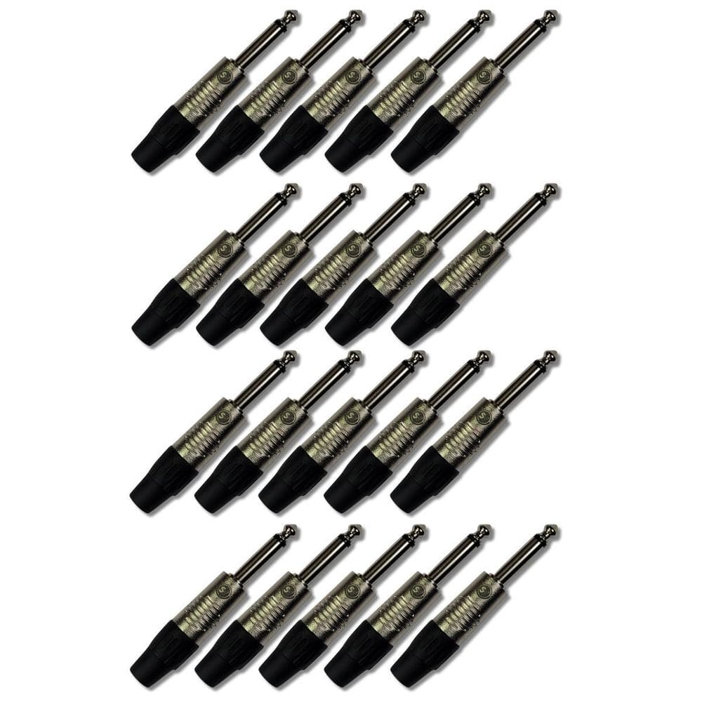 Kit 20 Plug P10 Macho Mono Rofissional Soundvoice P10Mn