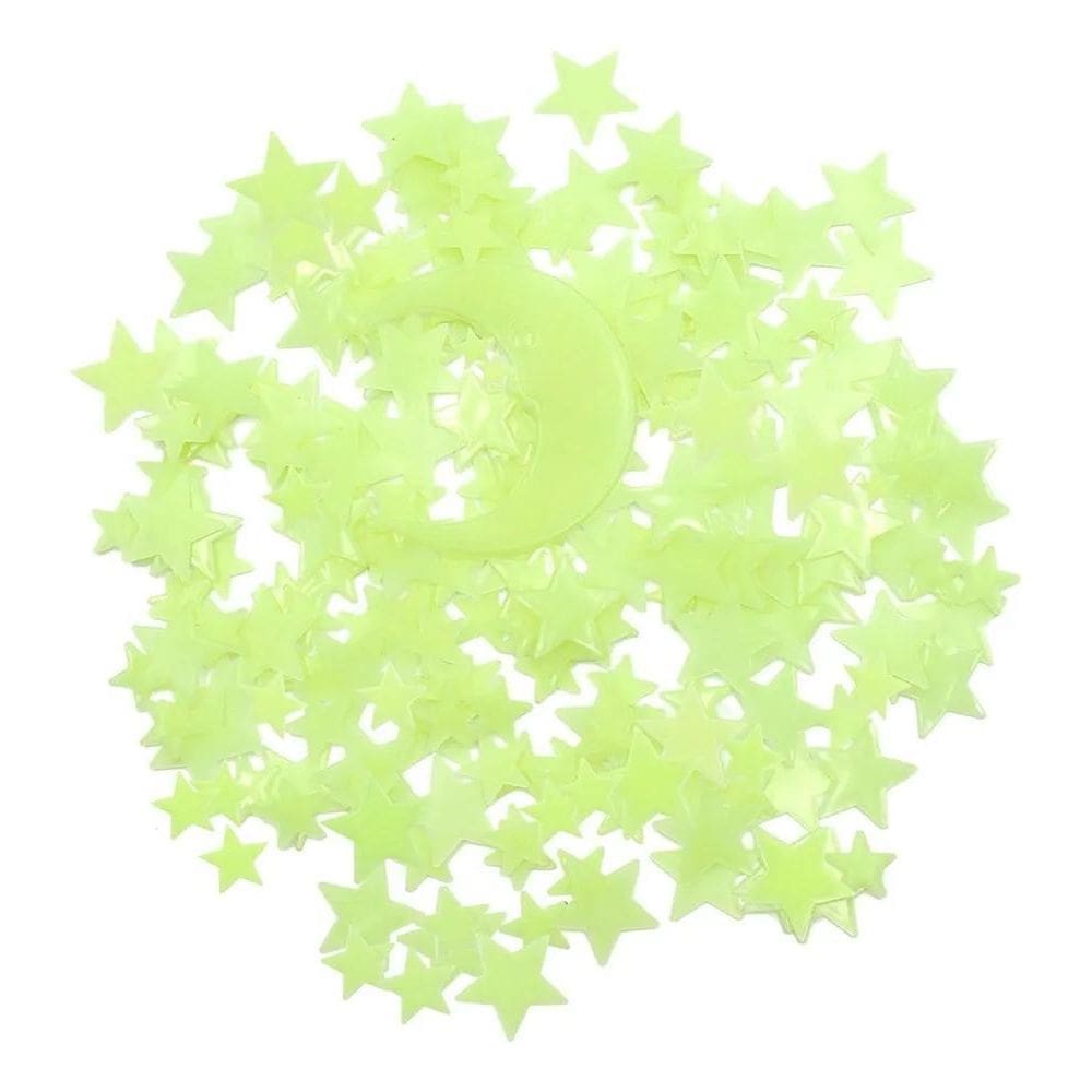 2X Kit Figuras Fluorescentes Brilham Escuro Parede Teto Quar