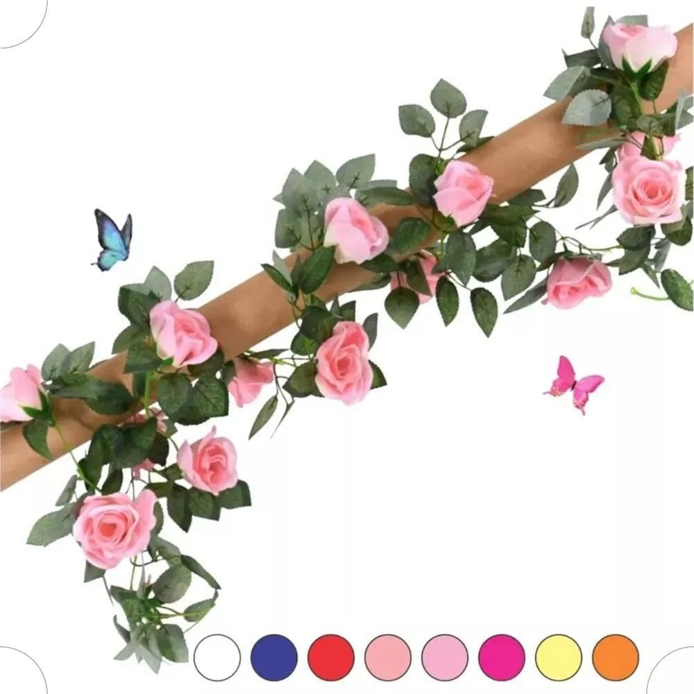 2X Corrente De Rosas Artificiais Decoração De Flores Trepade
