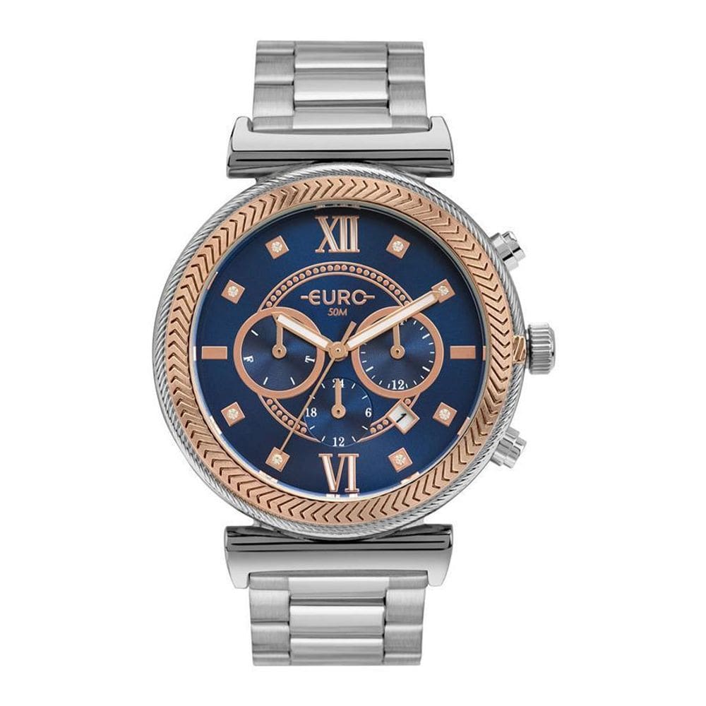 Relógio Euro Feminino Ref: Eujp25aw/4k Multifunção Azul 46mm