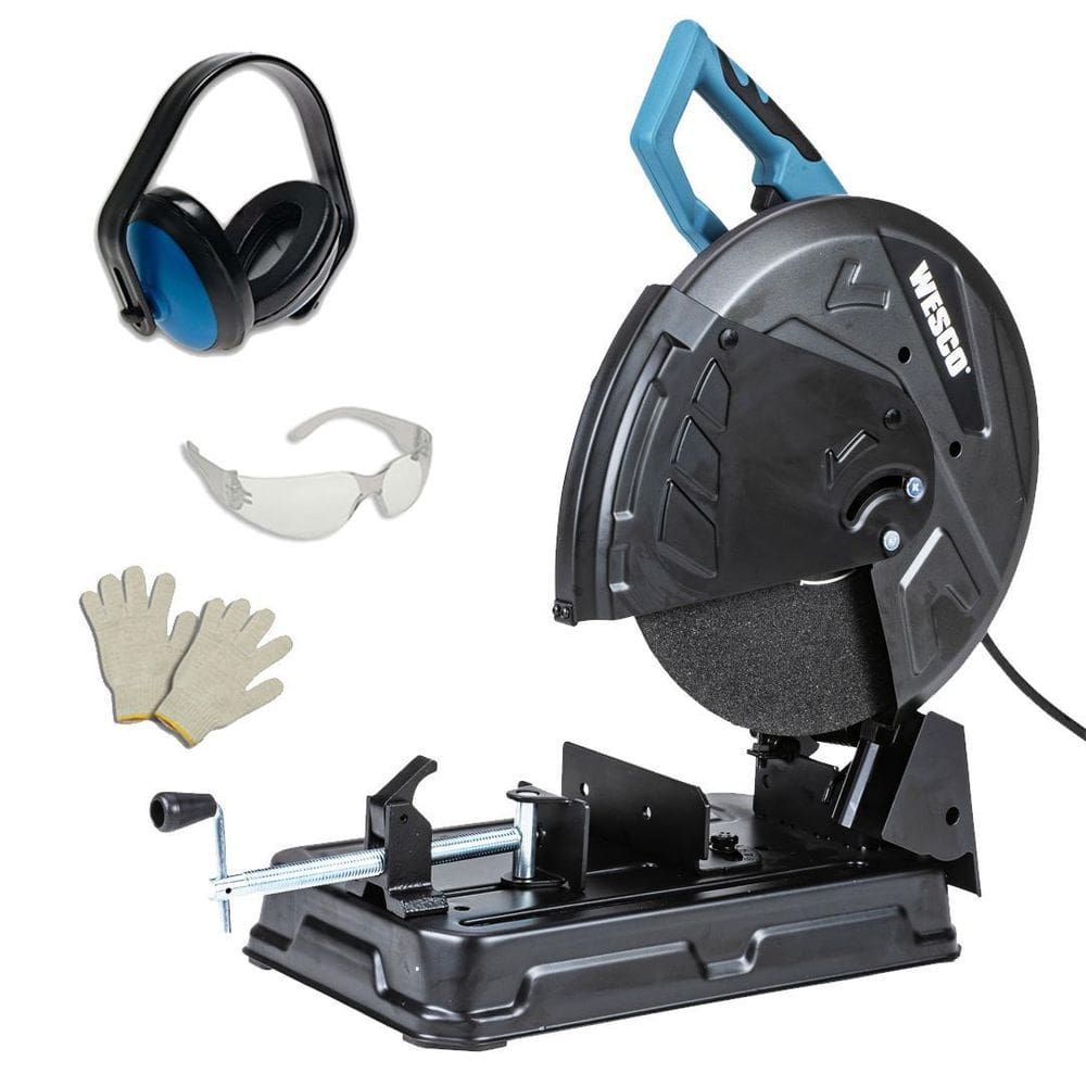 Serra Corte Rapido 355Mm Wesco Ws7703 + Abafad E Óculos 110V