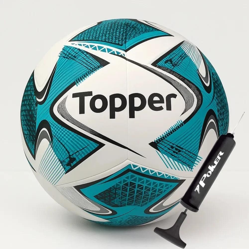 2X Bola Futebol De Campo Topper Slick 22 Oficial + Bomba De