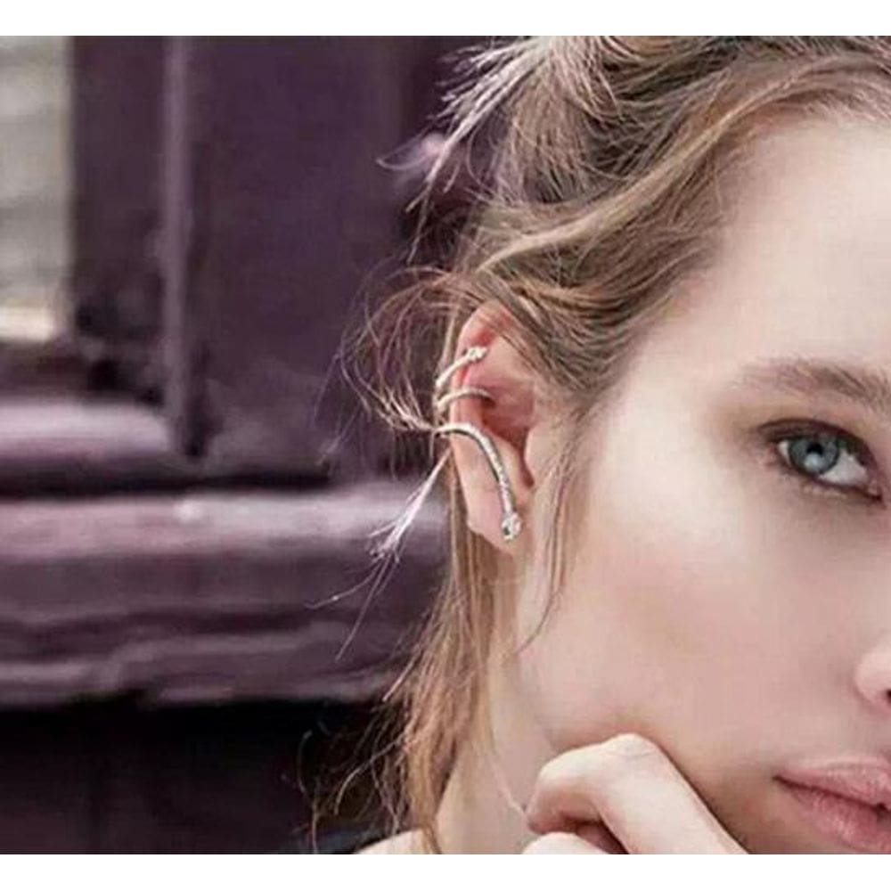 Brinco Ear Cuff Noiva Pedra Zirconia Prata Festa Debutante