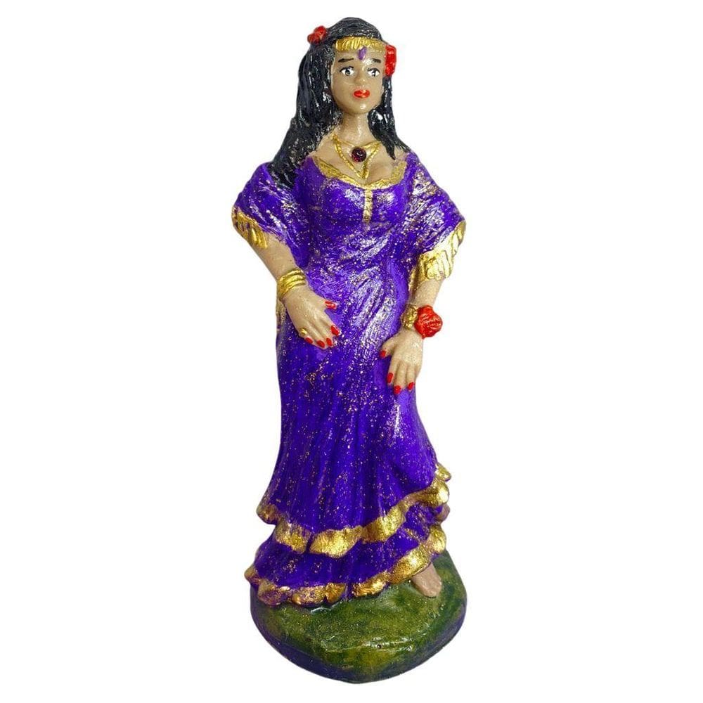 Escultura Cigana Roxa 15 Cm Em Resina