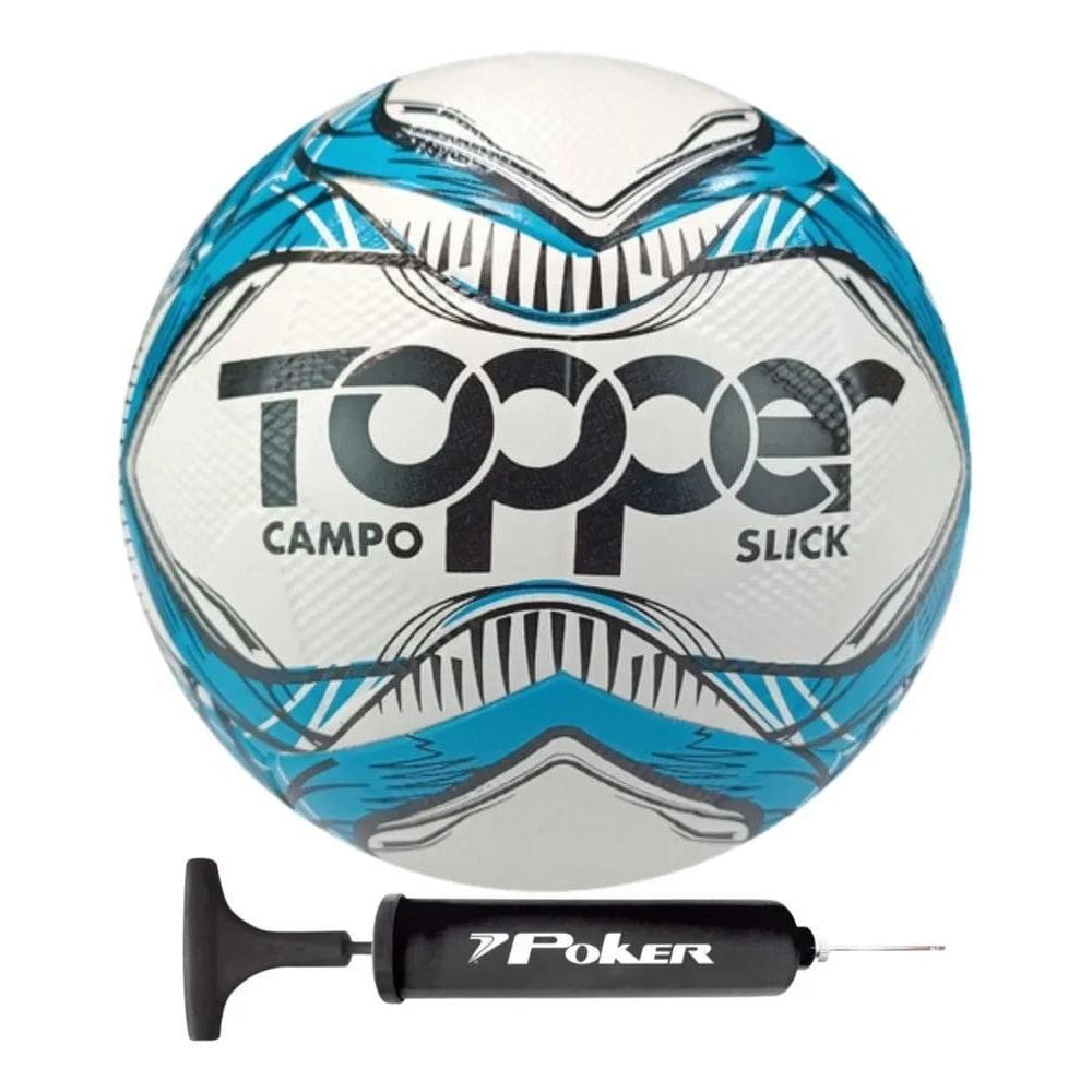 2X Bola Futebol Campo Topper Slick Fusionada + Bomba De Ar