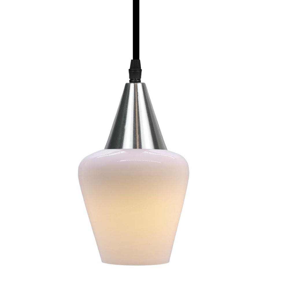 Pendente Taschibra Monalisa Branco Leitoso E27 Bivolt Prata