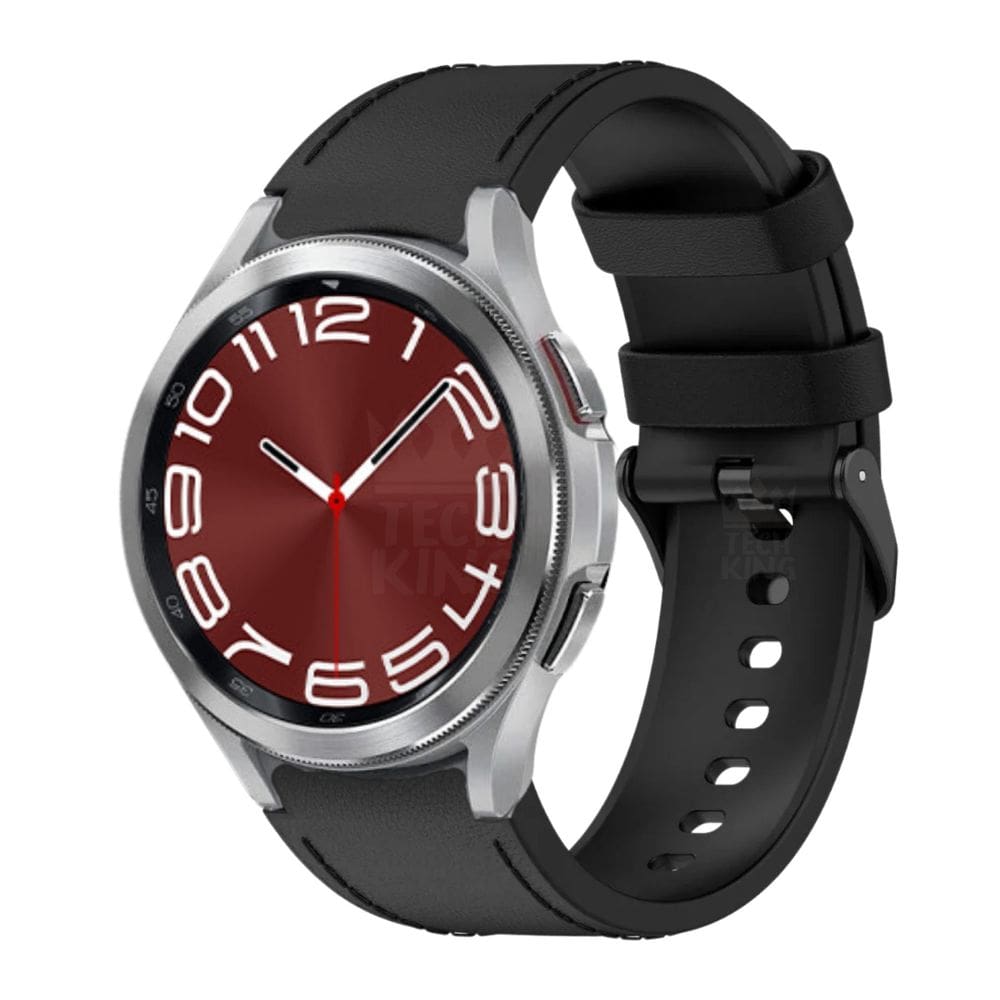 Pulseira Couro Para Galaxy Watch6 Classic 43Mm - Preto