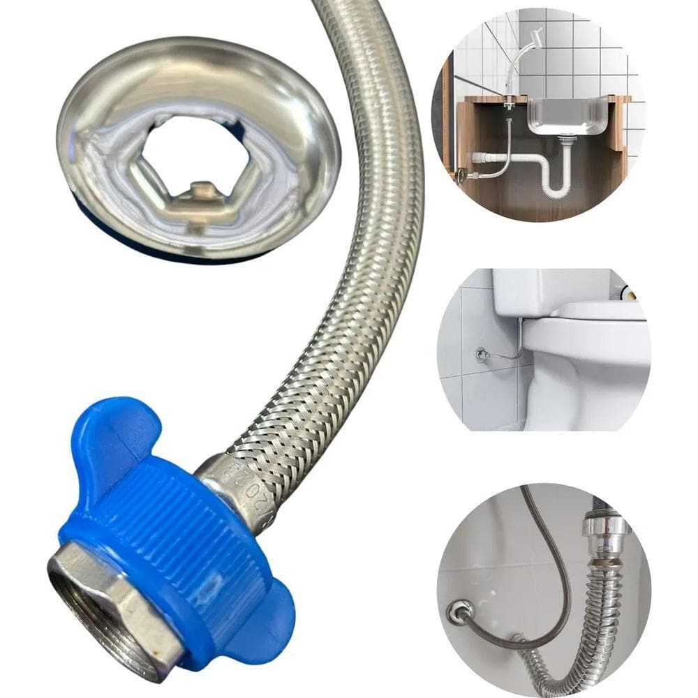 2X Engate Flexível Corrugado 60Cm Inox Dami Premium