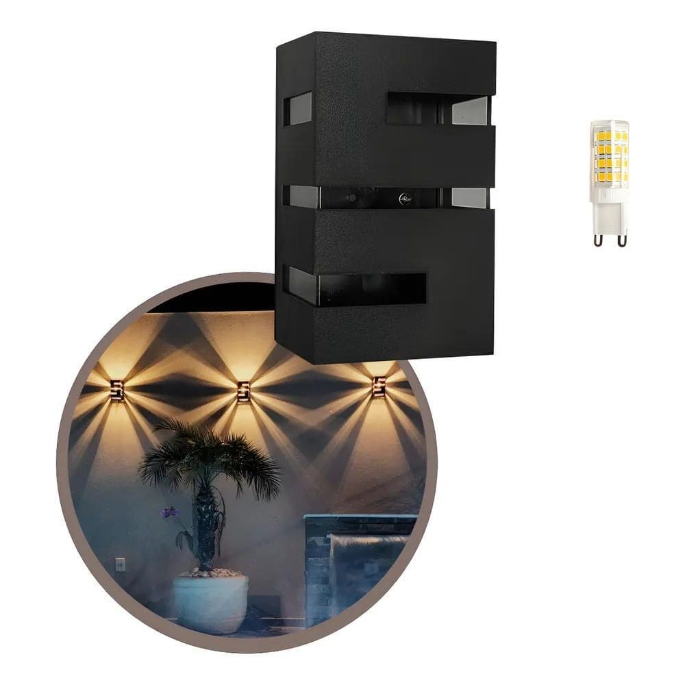 2X 1 Arandela Massuia Frisada Externa Interna + Lâmpada