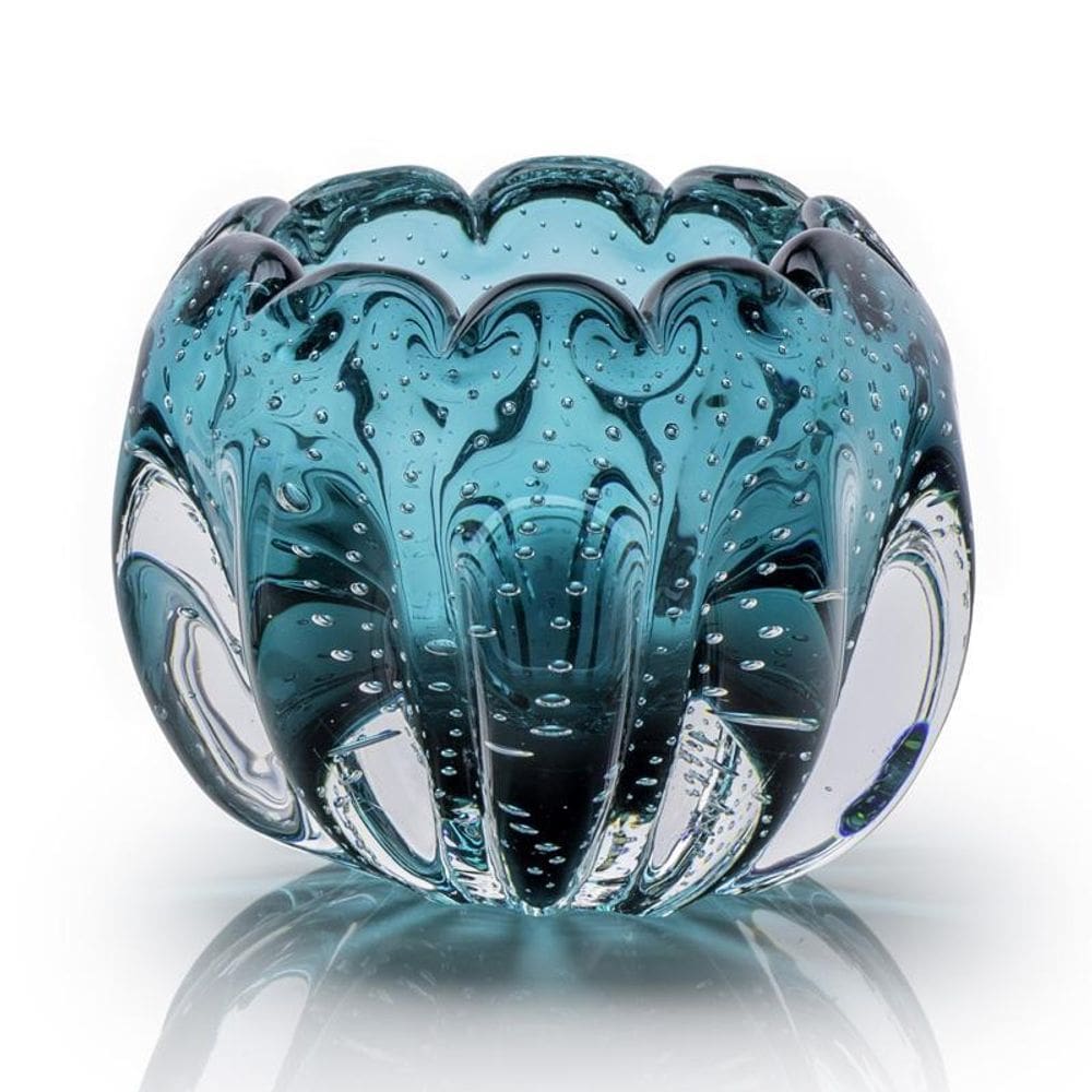 Vaso Em Cristal Murano Esmeralda - São Marcos 15Cm