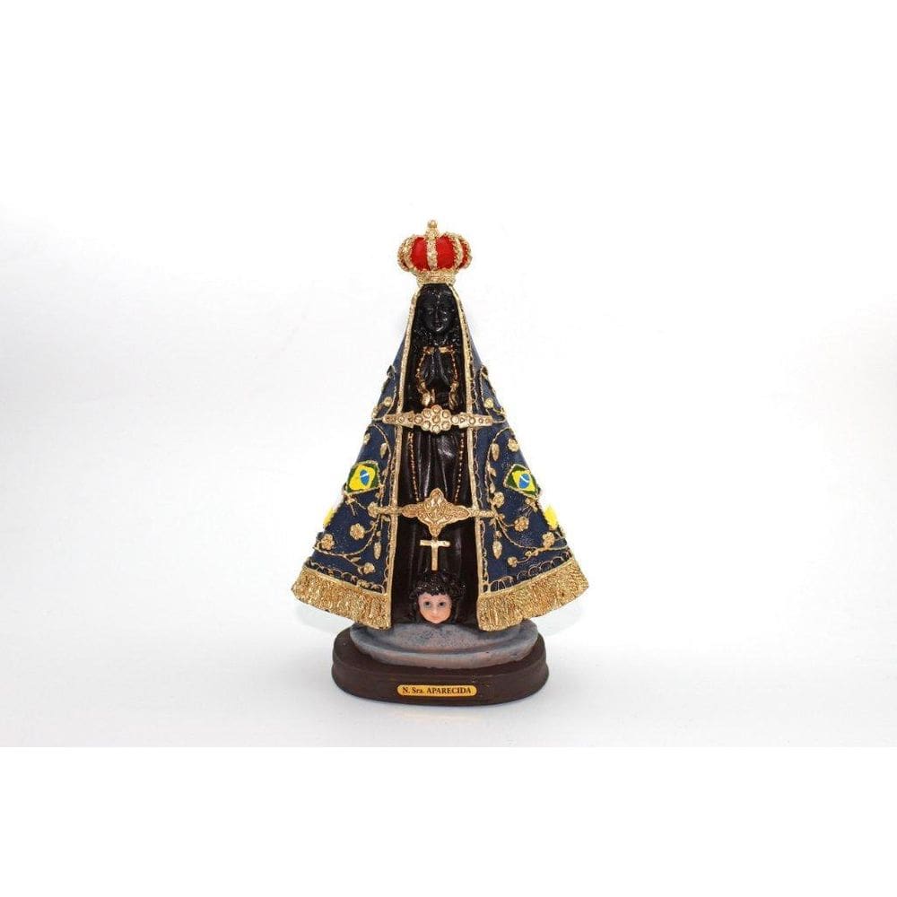 Imagem Nossa Senhora Aparecida Bandeira Resina 22 Cm