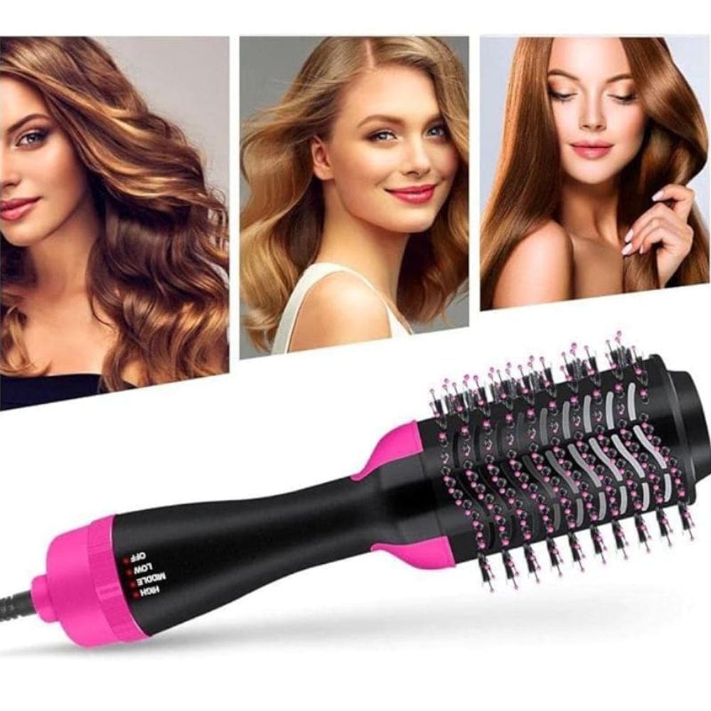 Escova Secador Cabelo Profissional 3 Em 1 Seca Alisa E