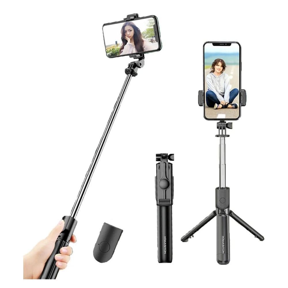 Pau De Selfie Tripé Com Suporte Removível Para Celular