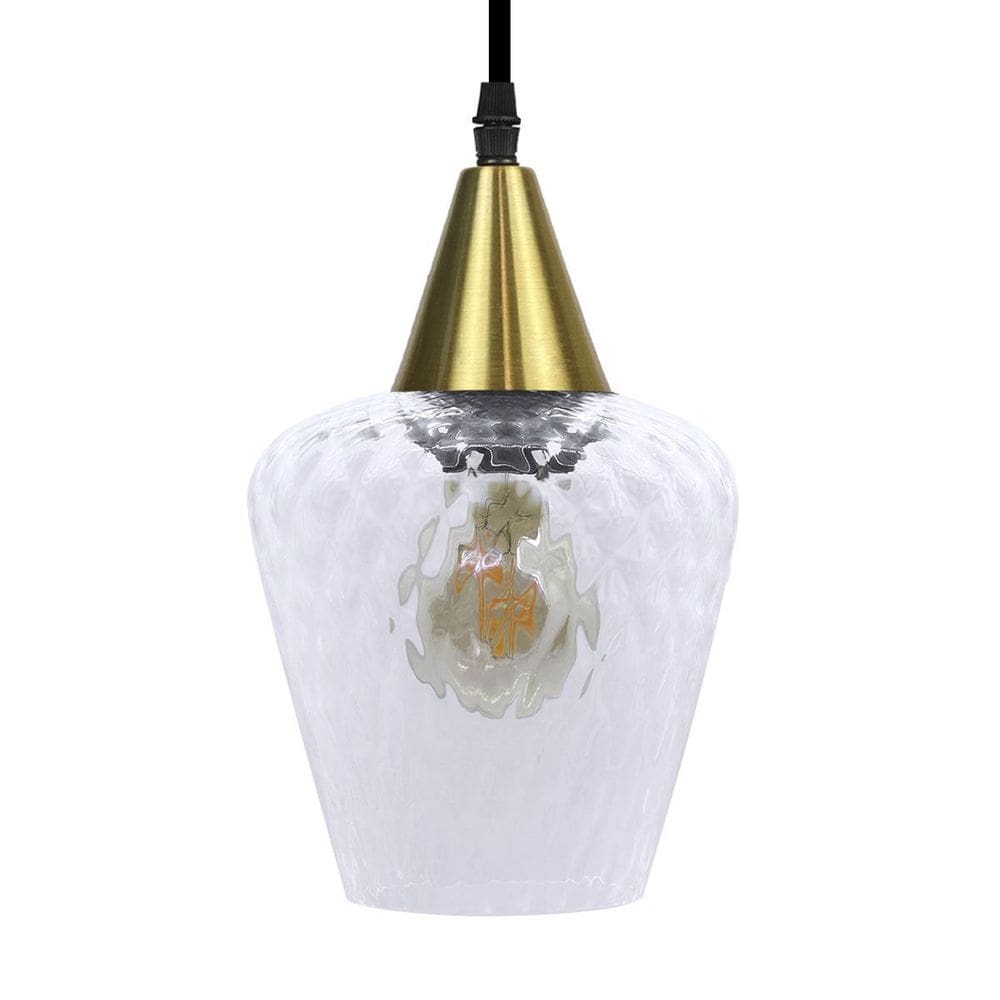 Lustre Pendente Monalisa Boreal Transparente E27 Bivolt Ouro