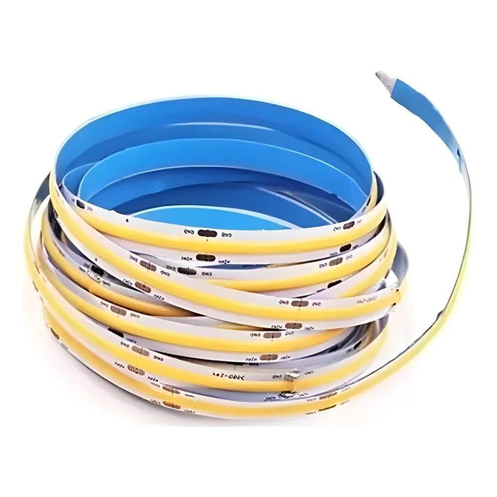 2X Fita Led Cob Branco Quent 3000K 5Mts 8Mm 252 Leds/M 12V I
