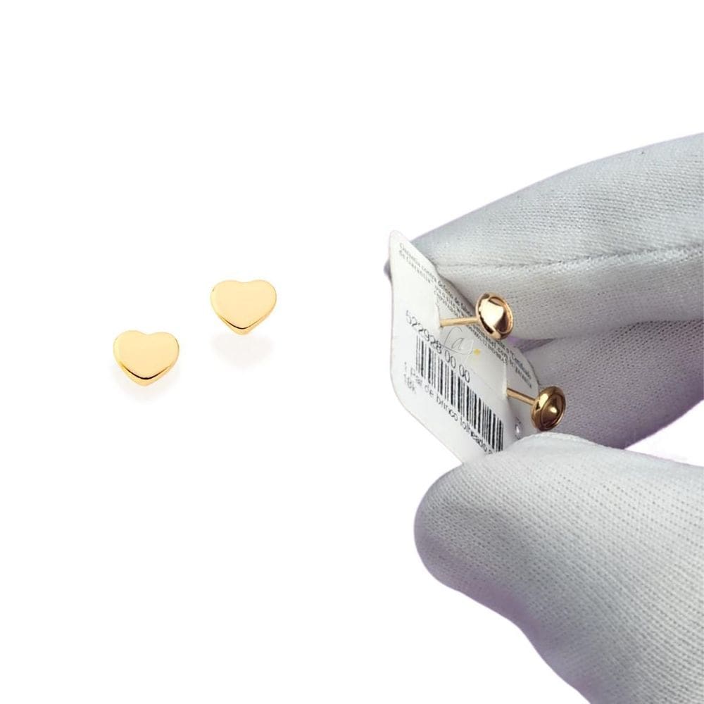 Brinco Infantil Rommanel Coração Pequeno Folheado A Ouro