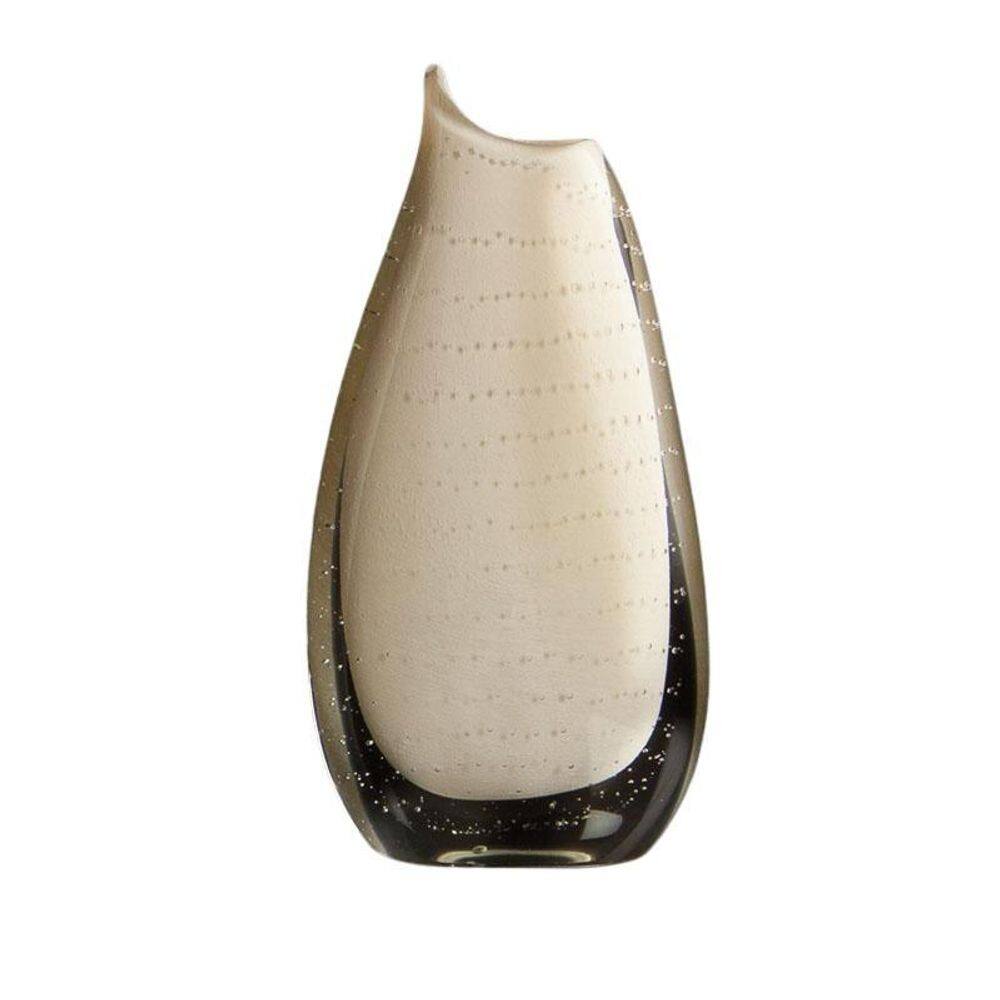 Vaso Em Cristal Murano Pérola - São Marcos 22Cm